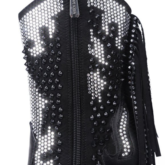 ❤️NEW Fring and Rhinestone Stiletto Booties - Picture 9 of 10